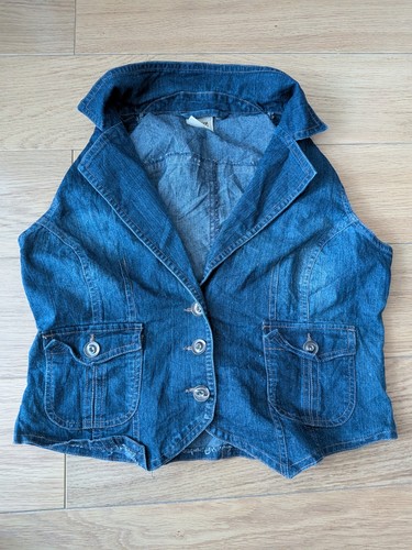 Caprice blue denim waistcoat - caprice,