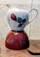 Vintage Retro 1950s Roses J&G Meakin Serenade Milk/ Cream Jug & Sugar Bowl