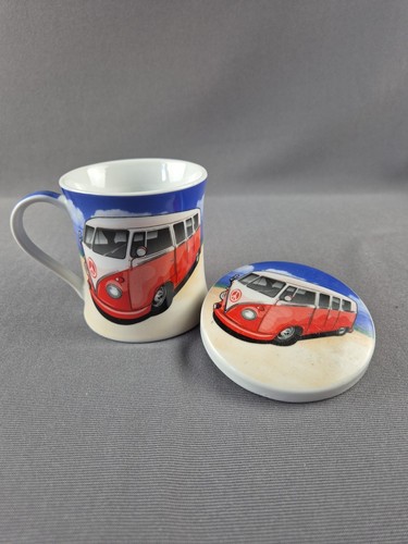 Red camper van tea - vw,