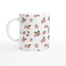 Farmhouse Style Mug with Wild Strawberries