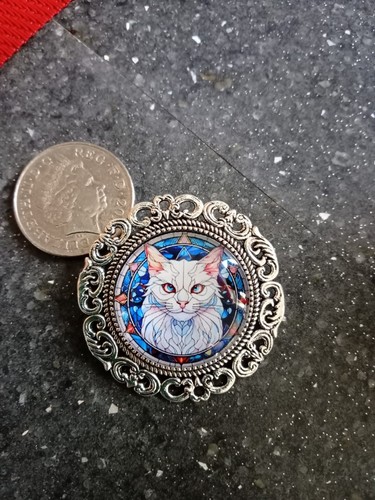 Handmade glass cameo brooch - glass,