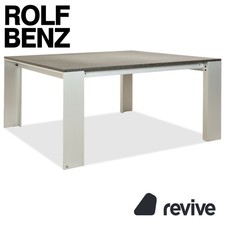 Rolf Benz Metal Dining Table Black Anthracite Granite Metal 150 x 150 x 75 cm