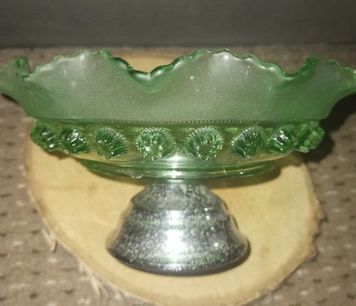 Vintage green glass bowl - glass,