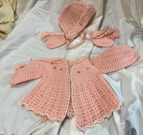 Vintage hand made knitted doll - made,