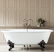 Roll Top Double Ended Cast Iron Bath Gargoyle Feet With TH