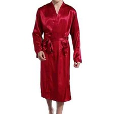 Men's Long Satin Silk Pajamas