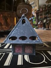 Antique vintage old Retro RED Fibreglass lantern light lamp shade