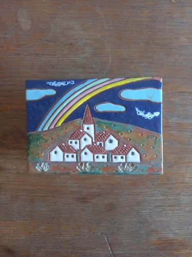 Decorative enameled matchbox - enameled,