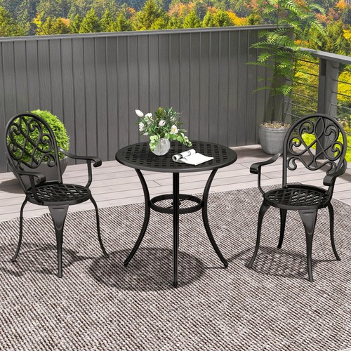 3pcs garden aluminium table - aluminium,