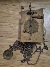 Antique Brass Longcase Clock Movement + Bell Stand Chain Spare 11x15cm T8