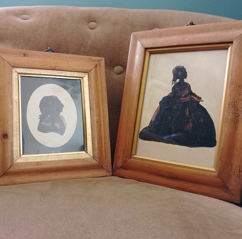 Antique pair silhouette - pair,
