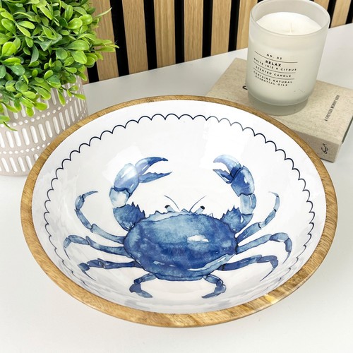 Decorative wooden bowl crab - decorative,