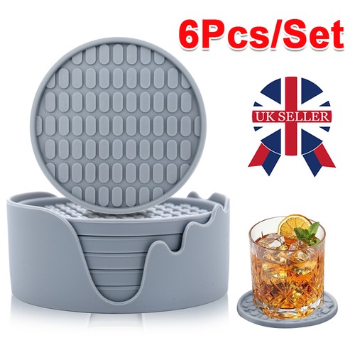 6pcs set round grey - 6pcs,