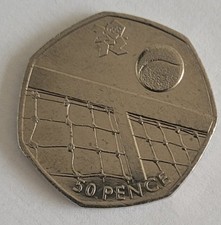 OLYMPIC 50P FIFTY PENCE. SPORT - TENNIS. IN GOOD CLEAN CIRCULATED CONDITION.