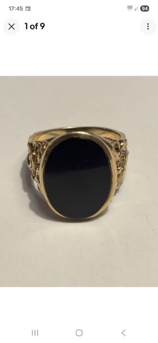 Vintage 9ct gold - vintage, black