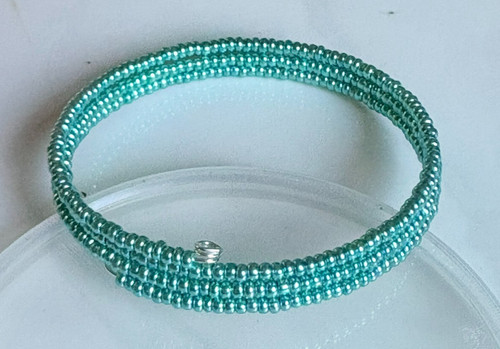 Turquoise coloured glass seed - turquoise,