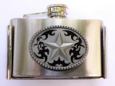 NEW FLASK SILVER WESTERN TEXAS