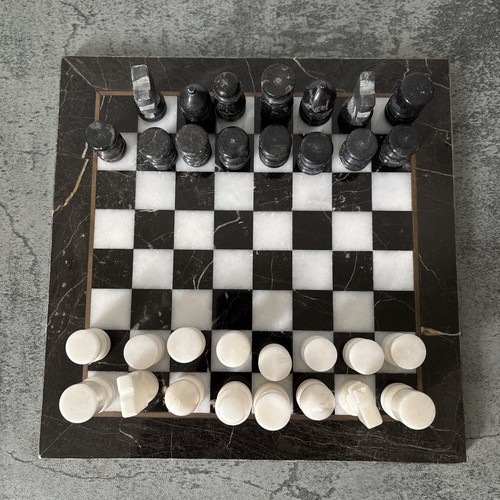 Vintage onyx marble - chess, set