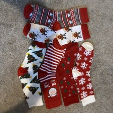 Pk 6 Christmas Socks New