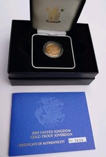 2005 Gold Proof Full Sovereign Coin With Original Box And COA
