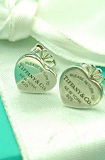 Return To Tiffany & Co  Silver Mini Heart Earrings Genuine Retail £275+Tax