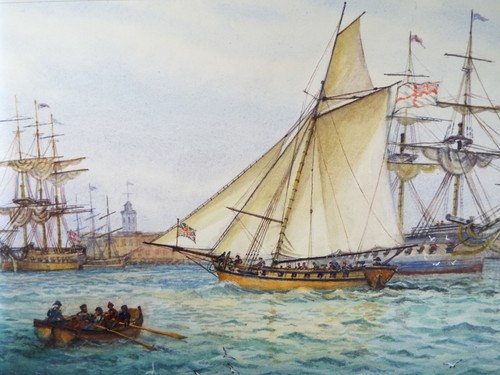 Original watercolour naval - watercolour,, 'naval