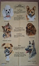 TEA TOWEL DOGS GOOD COMPANIONS POODLE YORKIE BOXER CORGI GERMAN SHEPHERD KITCHEN
