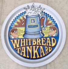 WHITBREAD TANKARD TIN PUB TRAY BEER LARGER BITTER MAN CAVE GREAT CONDITION