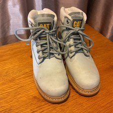 CAT Boots Work Walking Hiking Casual Nubuck Leather Lace Up Blue Size 5 Quality