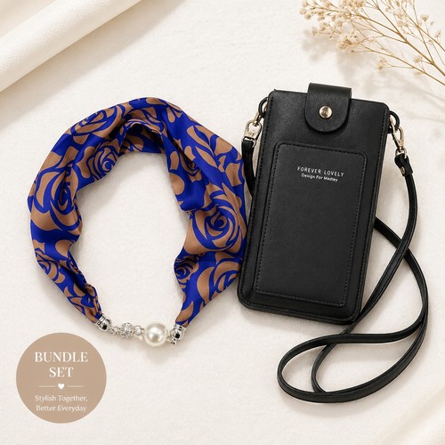 Magnetic clasp silk scarf - magnetic,