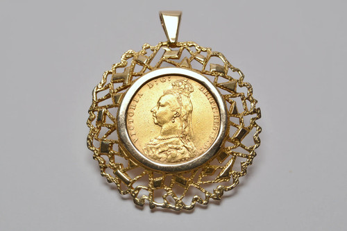 1890 gold full sovereign 9ct - full,