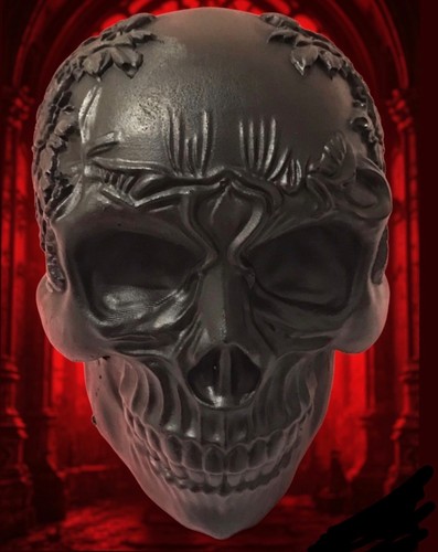 Gothic skull ornament - skull, black