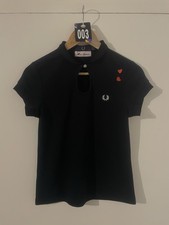 Fred Perry Amy Winehouse Polo Shirt Black Size 10 Pre Owned Excellent Condition