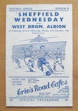 SHEFFIELD WEDNESDAY v WEST BROMWICH ALBION 1948/1949 Good Condition Programme