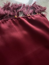 Deep Red Maroon Fabric Quilting Art Deco Interior Design Tassels ?duppata Scarf