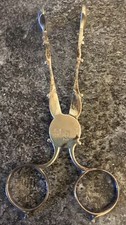 c. 1770 SIMEON COLEY antique PAIR OF STERLING SILVER SCISSOR shaped SUGAR TONGS