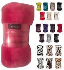 Faux Fur Mink Throw Blanket Bedspread Bed Sofa (Single, Double & King)