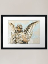 Watercolor statue of angel
