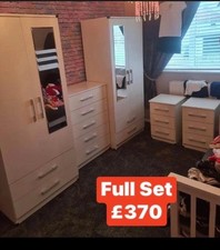 Brand New 2x 2 Doors Wardrobes, 5 Drawer Chest, 2x Bedsides Full Set £370 ❤️