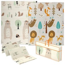 AIYAPLAY Baby Play Mat, Double Sided Crawling Mat, Animal Theme