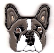 French Bulldog head pin badge