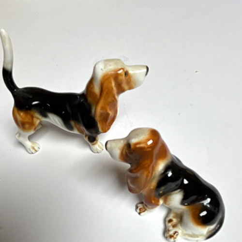 Basset hound dog porcelain - basset,