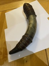 Powder horn antique leather - powder,