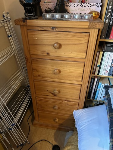 Pine tallboy chest drawers - pine,