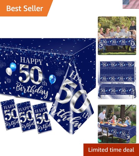 3pcs 50th birthday tablecloth - 3pcs,