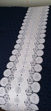 NEW, Spanish, White Cotton & Lace, Double Bed ,table runner. 14" x 74" Stunning!
