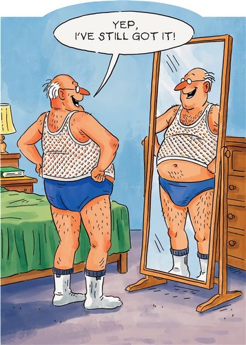Funny birthday card old - old, man