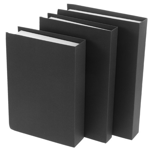 Black decorative books set - black,