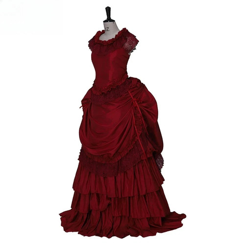 Victorian gothic ball gown red - victorian,