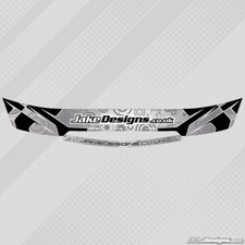 JakeDesigns HELMET VISOR STICKERS/STRIPS in Black & Chrome Silver KARTING 